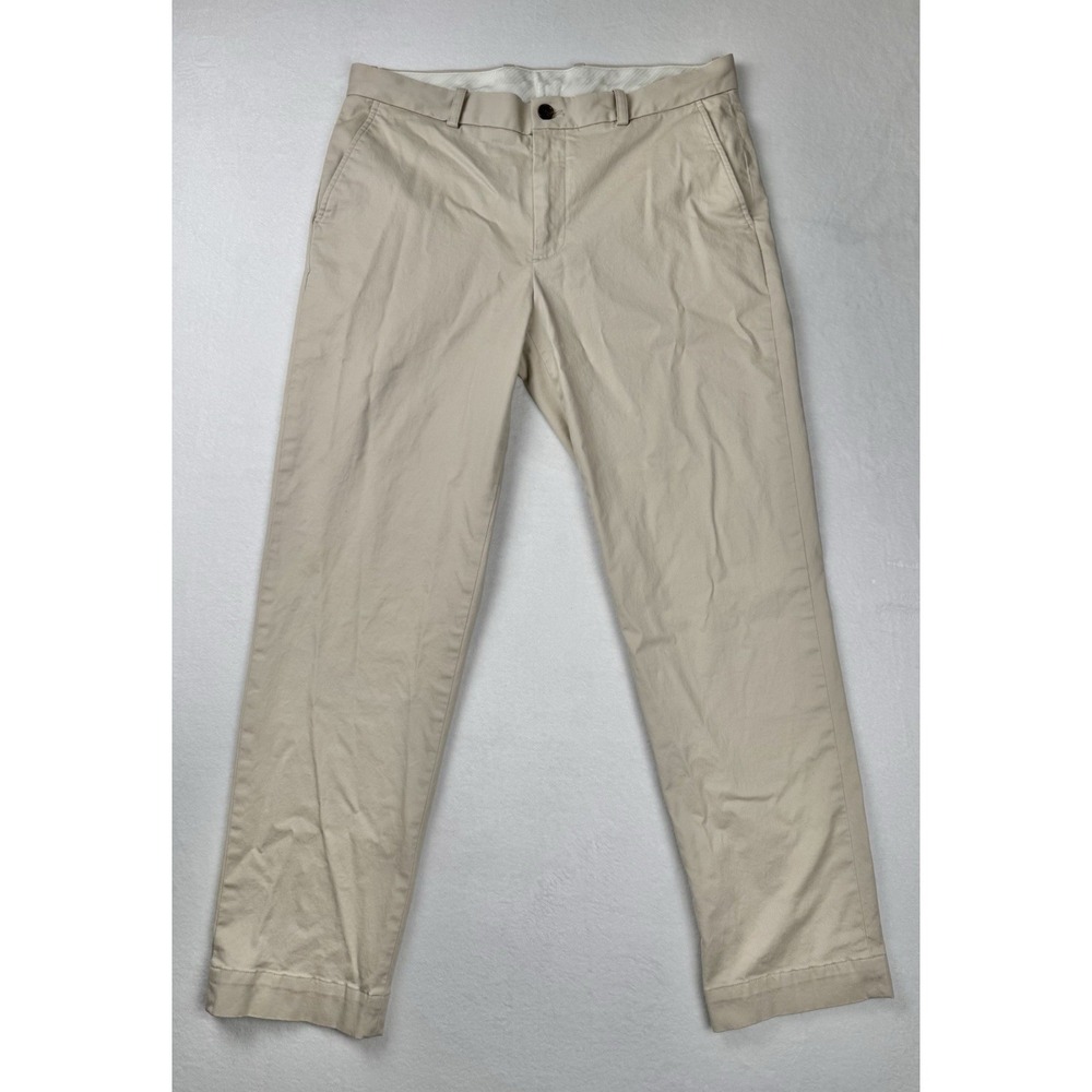 Brooks Brothers Men's Khaki Chino Pants W36 L32 Regular Fit Stretch Tan